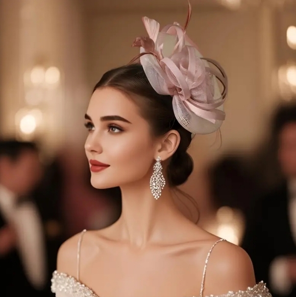 ?NEW! Elegant Pink Kentucky Derby Hat main image 4
